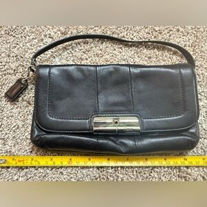 Coach Black Leather Wristlet